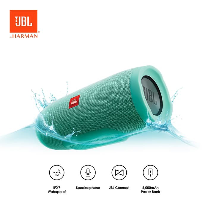 JBL-248 JBL Charge 3 Portable Bluetooth Speaker - Teal