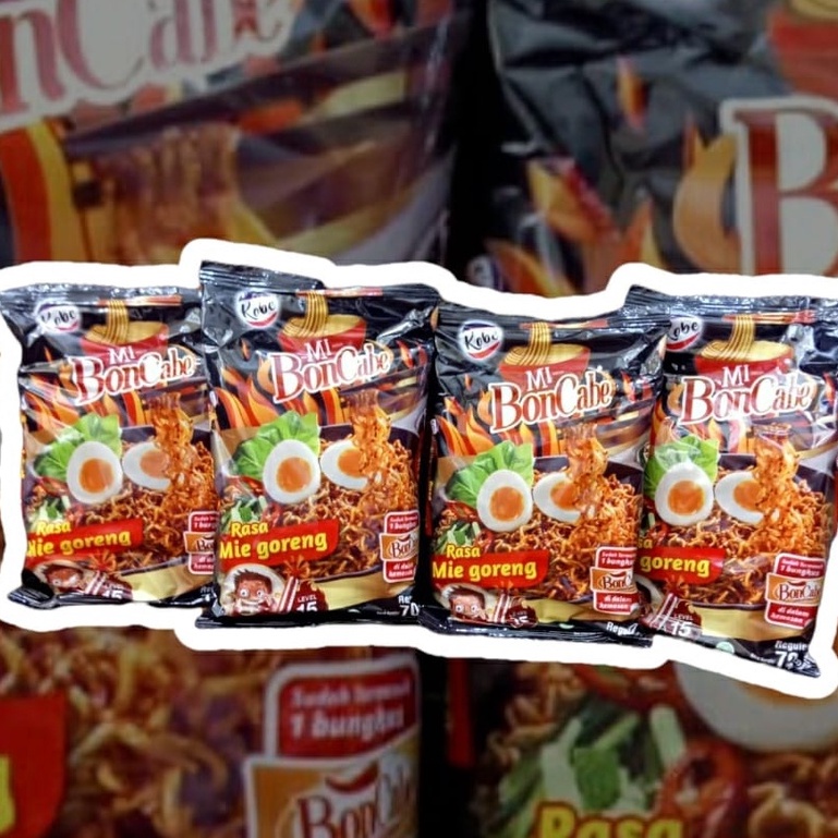 MI INSTAN BONCABE RAMEN PEDAS MIE GORENG LEVEL 15 NETTO 65 70 GRAM MAKANAN INSTAN RINGAN GROSIR MURAH