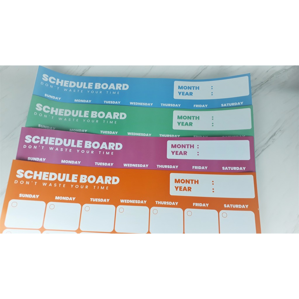 

Schedule Board / Papan Jadwal Warna dan White Board 70 x 50 cm