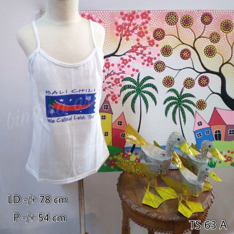 tank top anak perempuan putih kaos singlet anak cewek souvenir oleh oleh bali