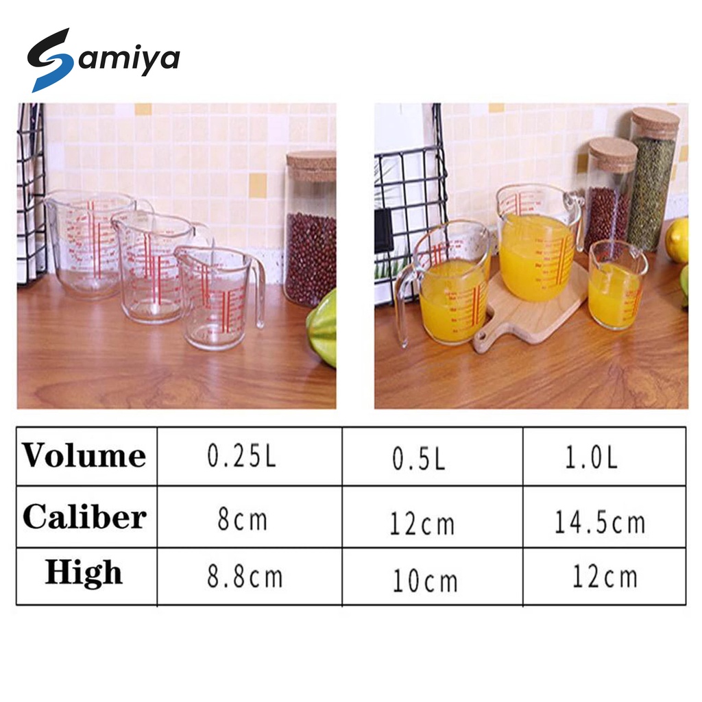 gelas takar ukur kaca 250ml 500ml 1Liter / measuring jug glass baking tool microwave oven