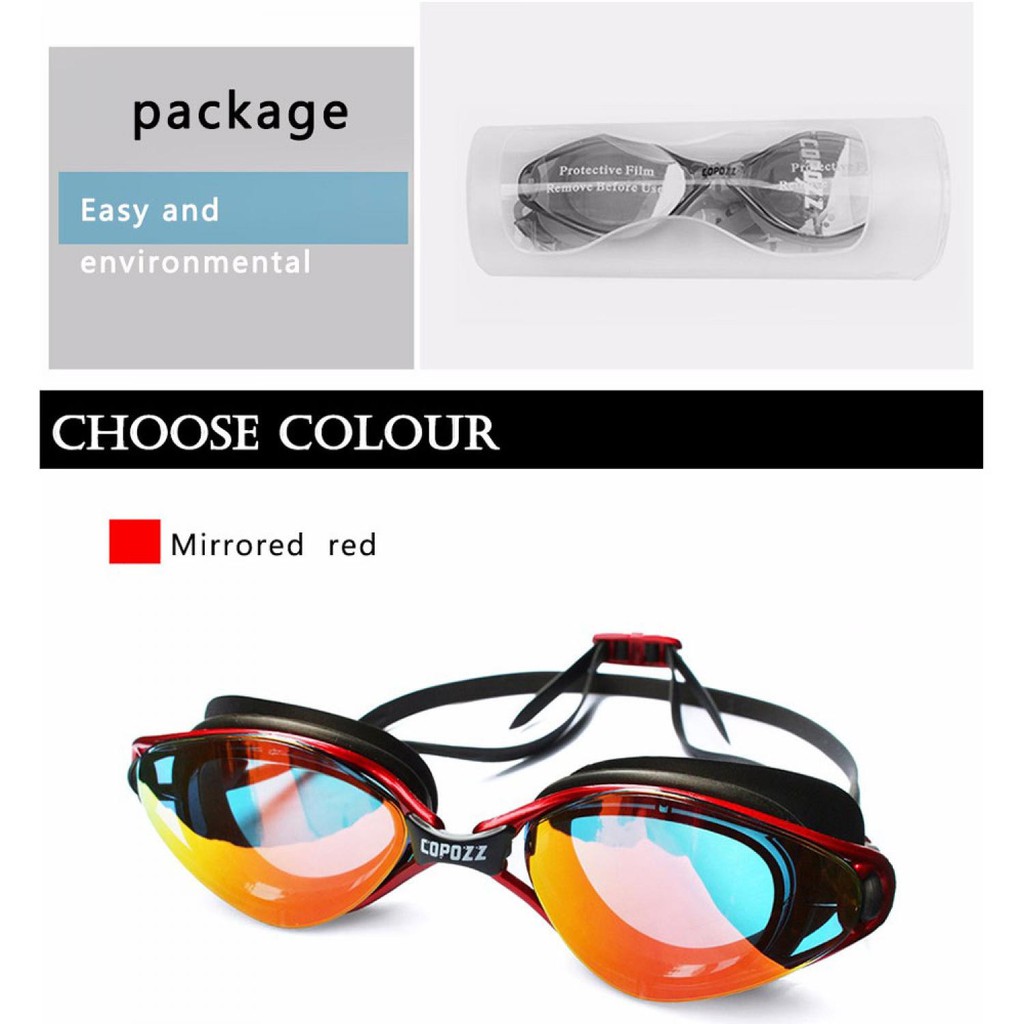 Paling Dicari ! COPOZZ Kacamata Renang Anti Fog UV Protection - GOG-3550