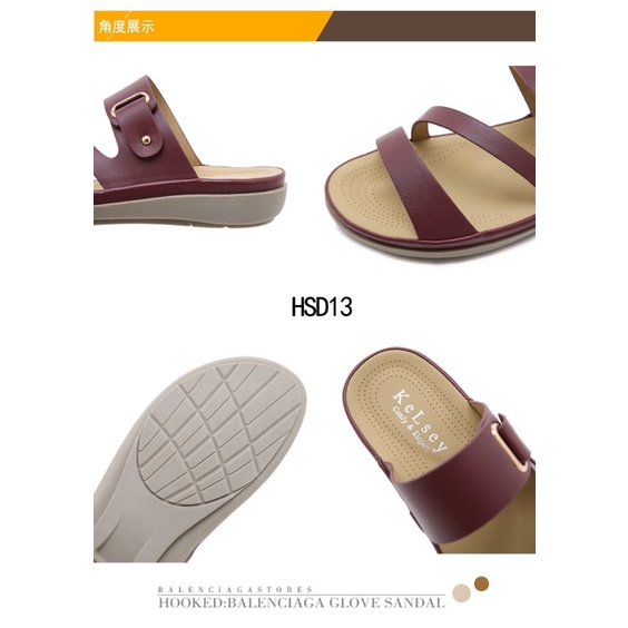 Kelsey sandal HSD13 Flat Shoes Wanita Import Slide Ujung Terbuka