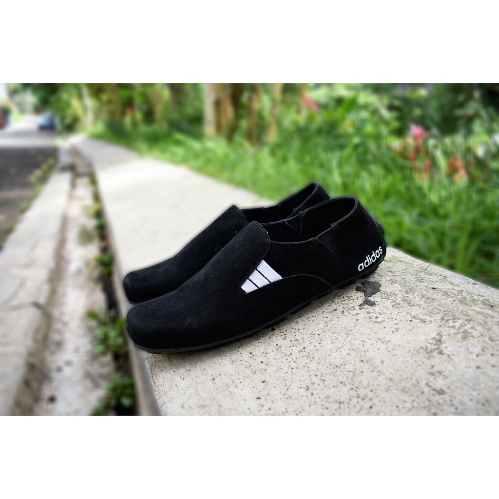 Promoo !!!! Sepatu slip on pria adidas casual slop formal kerja kantor kulit asli santai kuliah 4.5