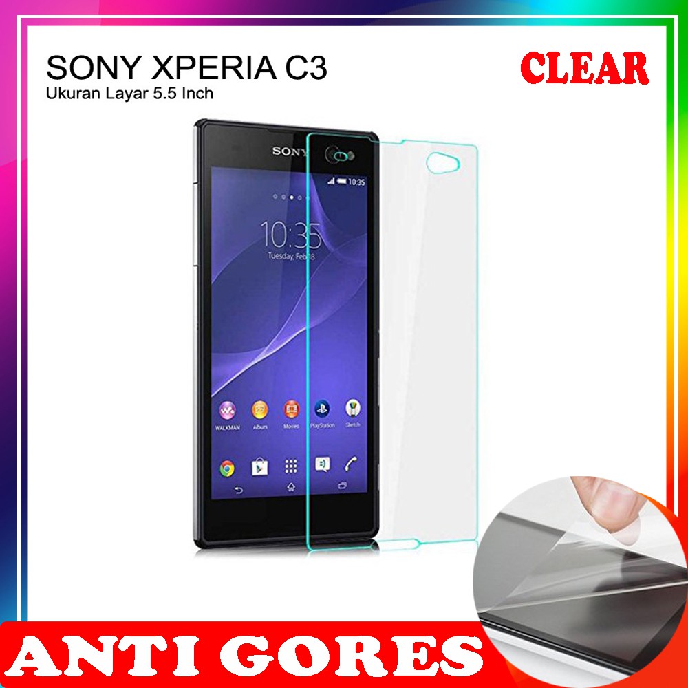 Anti Gores Samsung s2 i9100 S3 i9300 Sony Xperia  C3 / C3 Dual T3 Z2A Xiaomi Redmi 1S 2S Screenguard Pelindung Layar Gadget Antigores Screen Protector HP Handphone Screen Clear Bening
