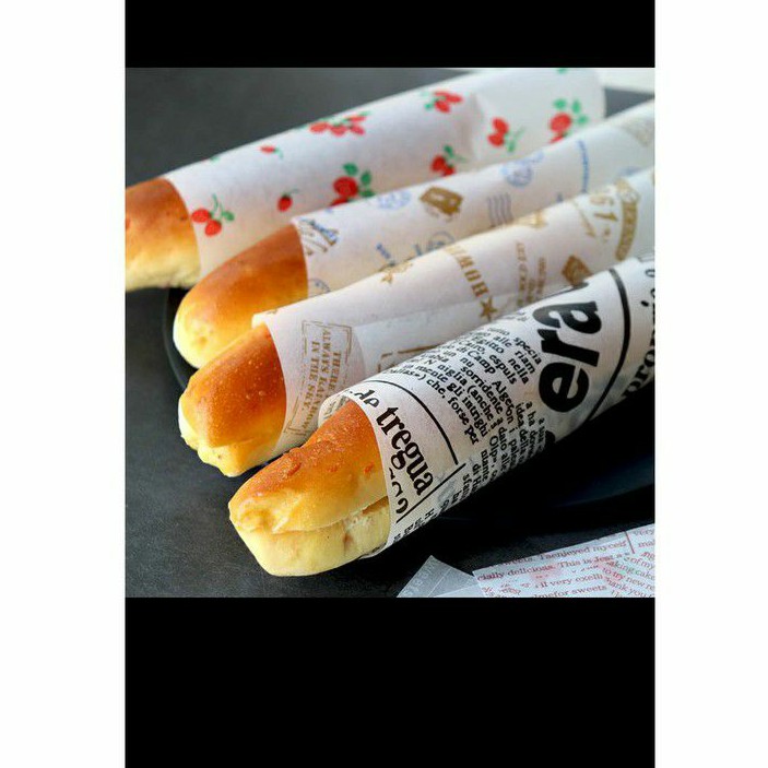 Kertas pembungkus SANDWICH, BURGER, ROTI, Korean cake, Bento cake bisa masuk OVEN Motif bagus
