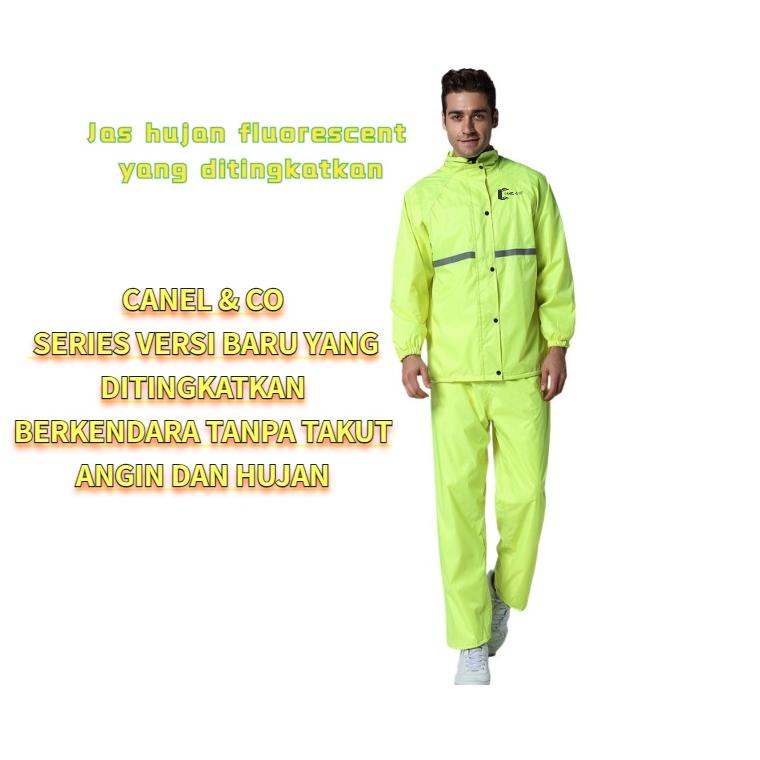 [MM.21Jl22ᴰ] CANEL & CO Jas hujan sepeda motor nilon + PVC / jas hujan neon baru yang ditingkatkan /