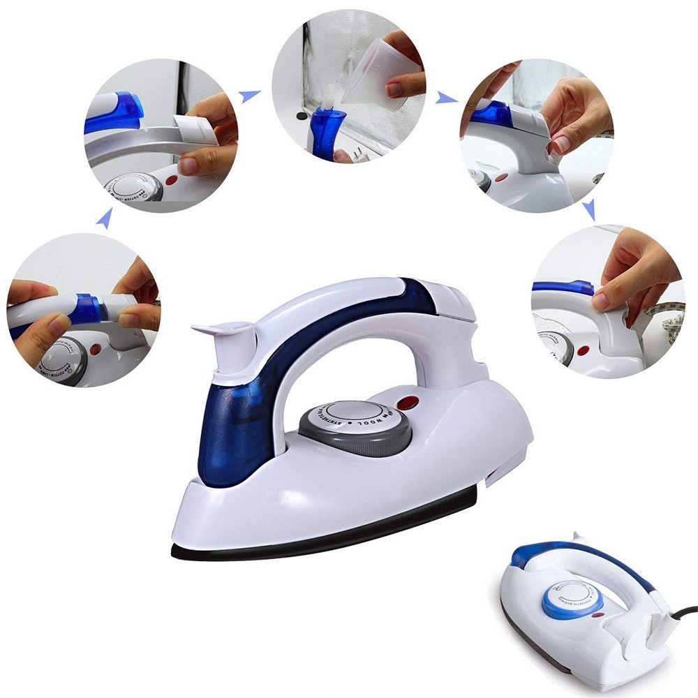 Setrika Uap Lipat Portable - 2in1 Travel Iron Steamer