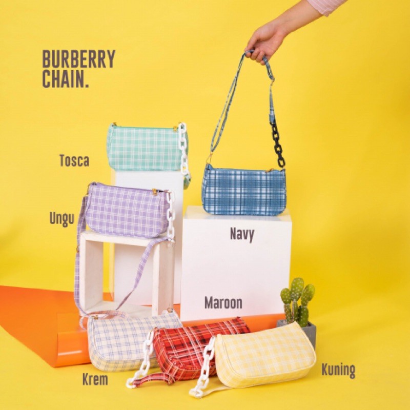TAS WANITA - PROMO LUCU HITS - SLEMPANG atau TENTENG - BURBERRY CHAIN