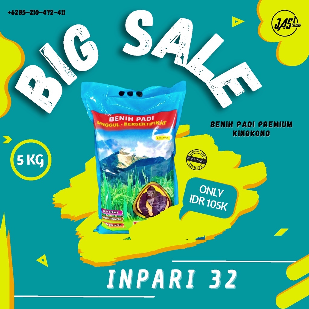 Benih Padi Unggul Inpari 32 Kemasan 5Kg