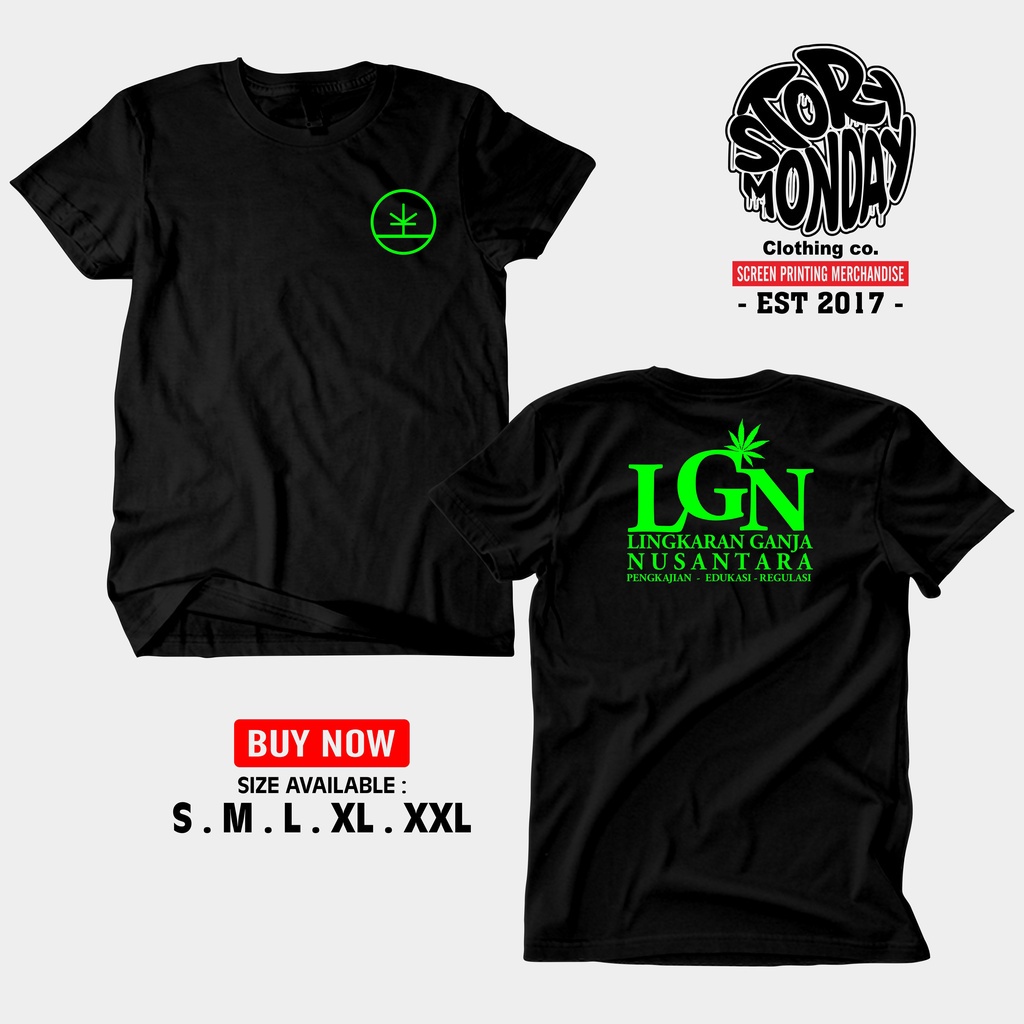 KAOS Baju Sablon Logo LGN Nusantara Pengkajian Edukasi Regulasi katun Combed 30s Lengan Pendek Ukura