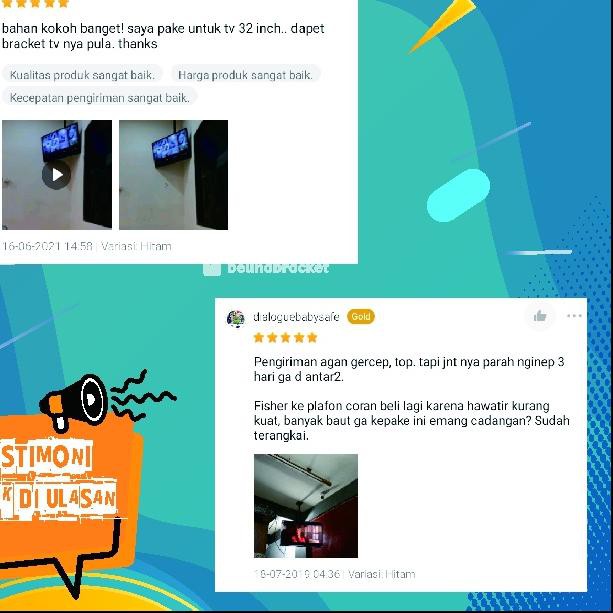 ✳ Bracket Tv Gantung 43 - 17 Inch Braket Tv 42 40 32 24 21 17 Breket Tv Ceiling Plafon ▼