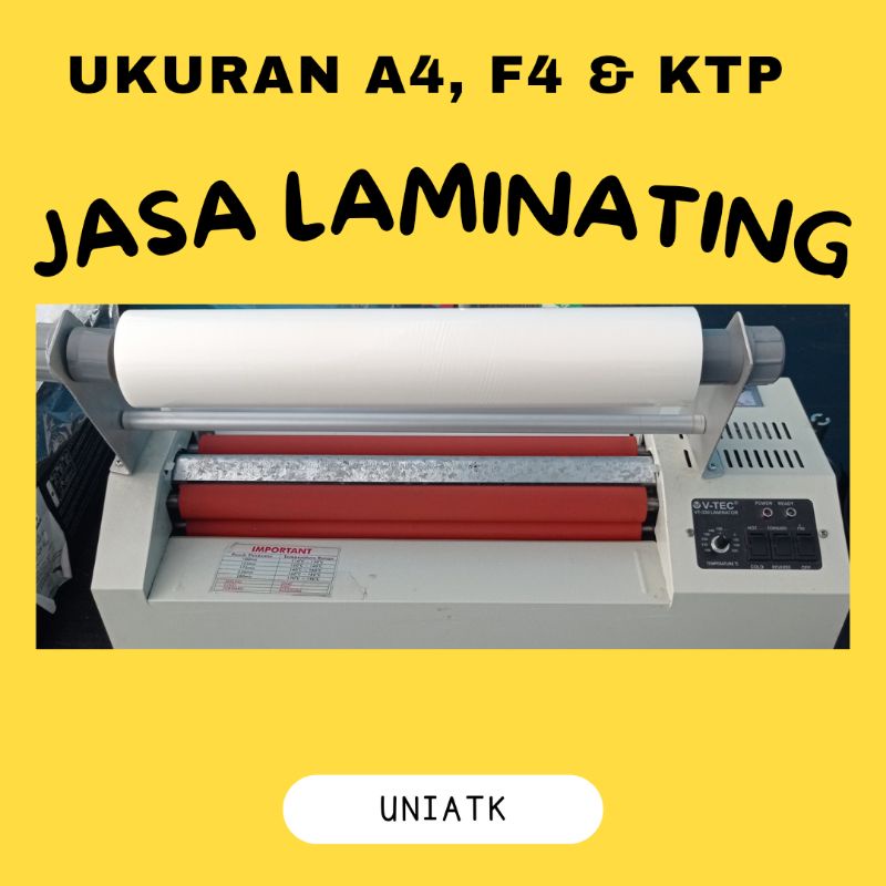 JASA LAMINATING DOKUMEN A4 F4 KTP