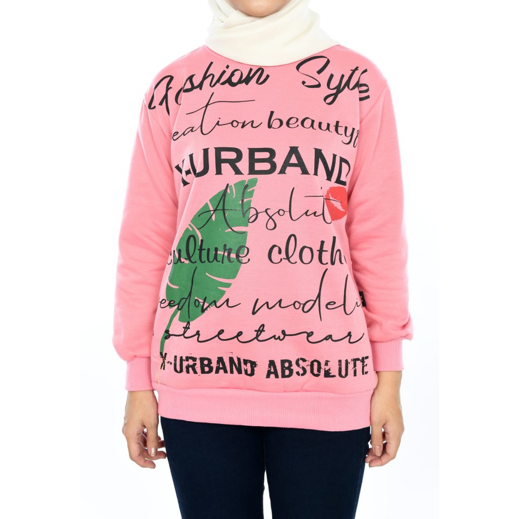 X Urband Sweater Oblong Wanita Reabet Crewneck A141