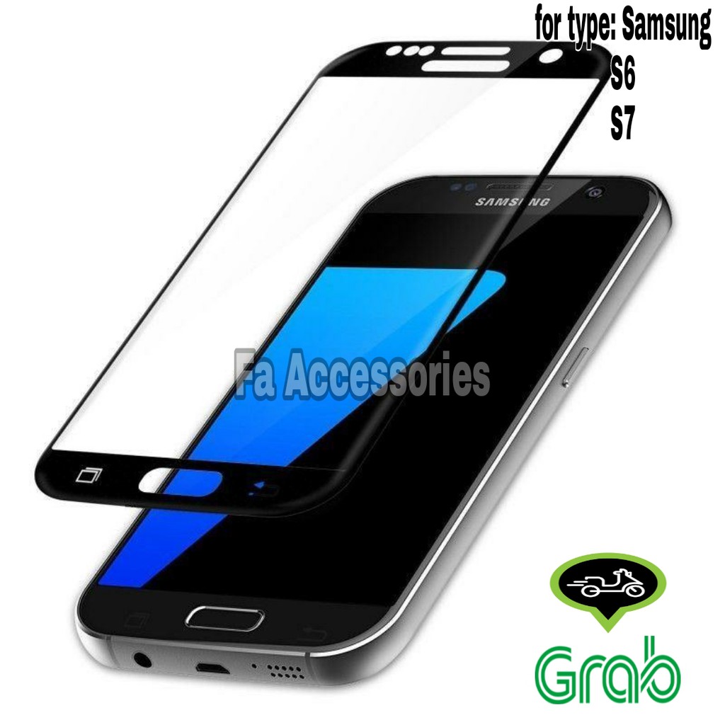 Tempered Glass 5D Full Lem samsung s6 s7 SCREEN GUARD FULL GLUE