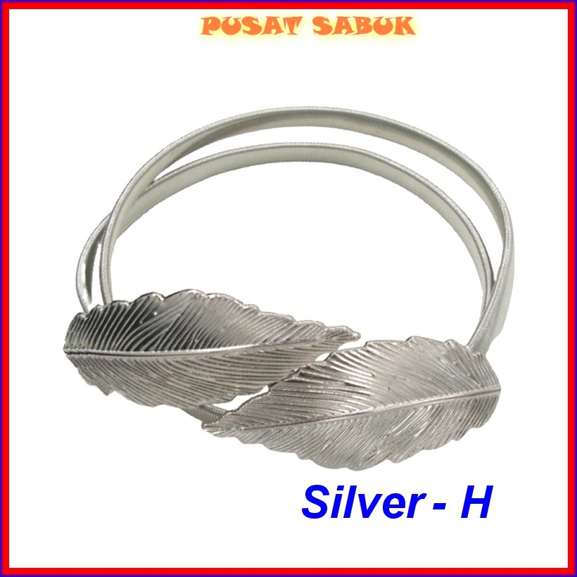 Gesper Ikat Pinggang Per Women Belt Sabuk Fashion Wanita Korea Cewek Daun Elastis Pesta obi Kupu cm