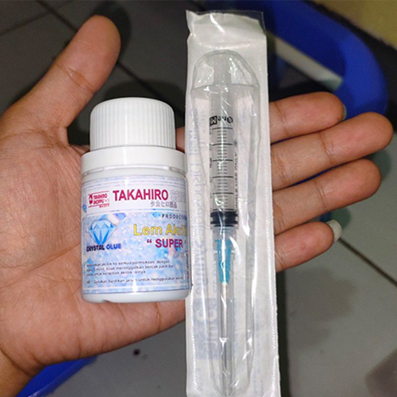 

H7Y Lem Akrilik Super Bening crystal glue + FREE suntikan.