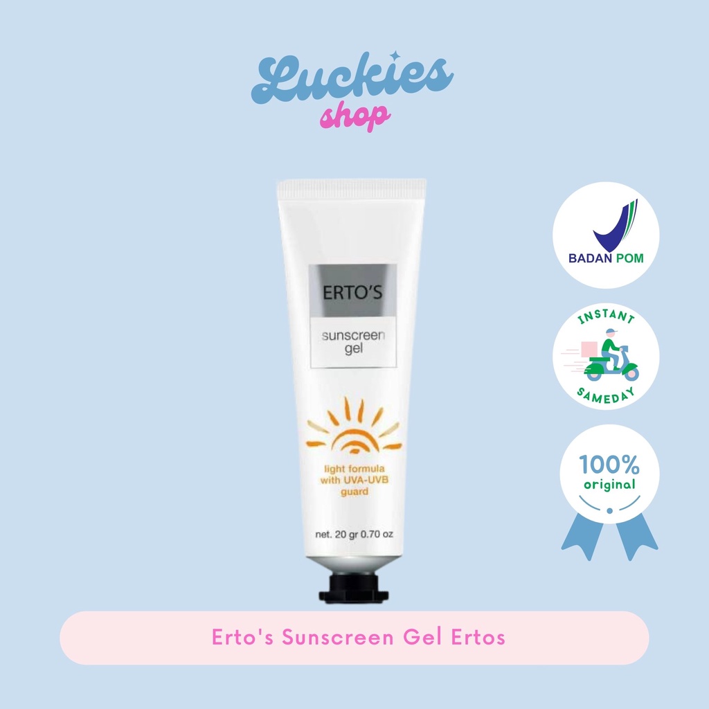 BPOM Erto's Sunscreen Gel Ertos Tabir Surya Sunblock Wajah Pelindung Wajah dari Matahari