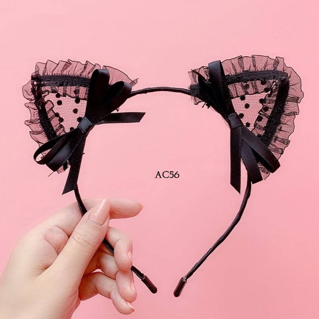 [PRODUK TERBAIK] BANDO HITAM KUCING COSPLAY LACE LINGERIE SEXY AC56