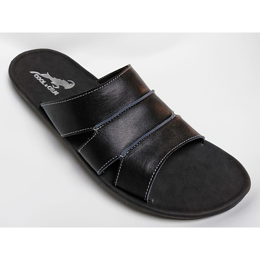 Sandal Kulit Pria BLACK BROWN TAN KULIT SAPI ASLI ORIGINAL MADE GARUT