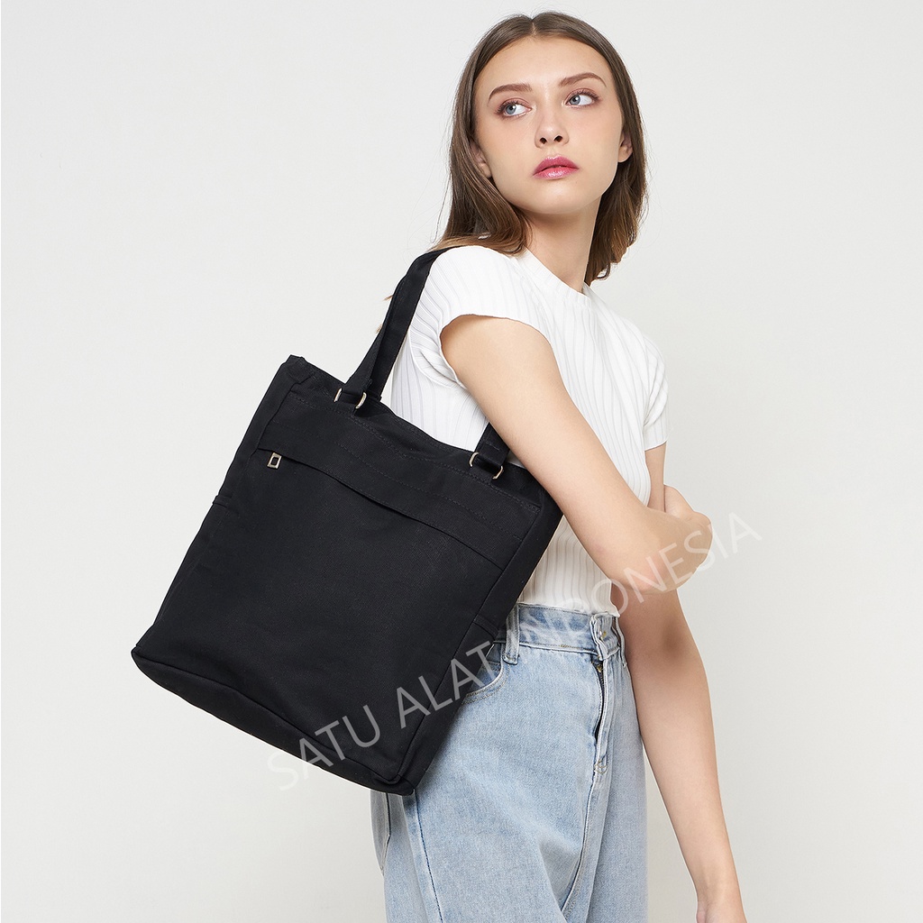 SATU ALAT Tote Bag YERRI 100% Canvas Premium Tebal Tas Kanvas