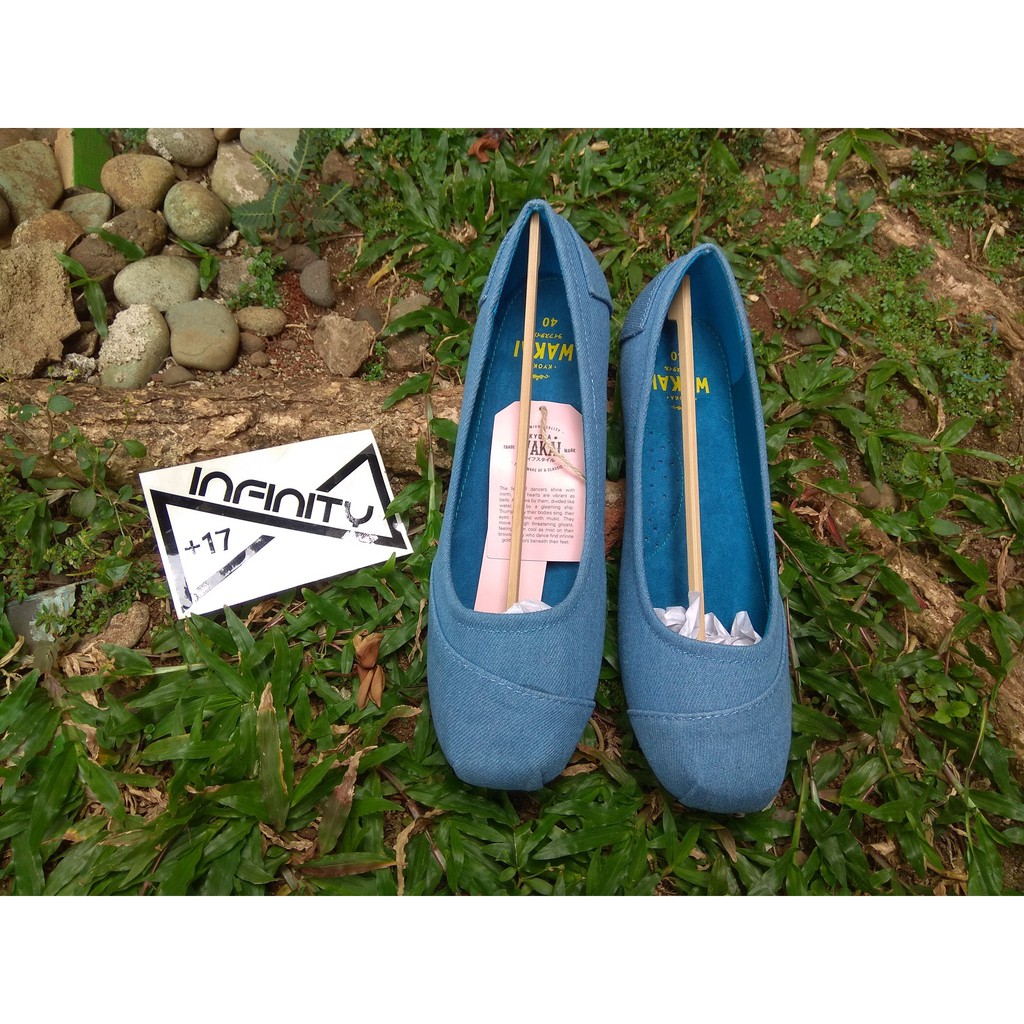 Wakai Original Shoes Kachiiro Blue - Sepatu Wakai Flat Shoes Wanita/Ladies