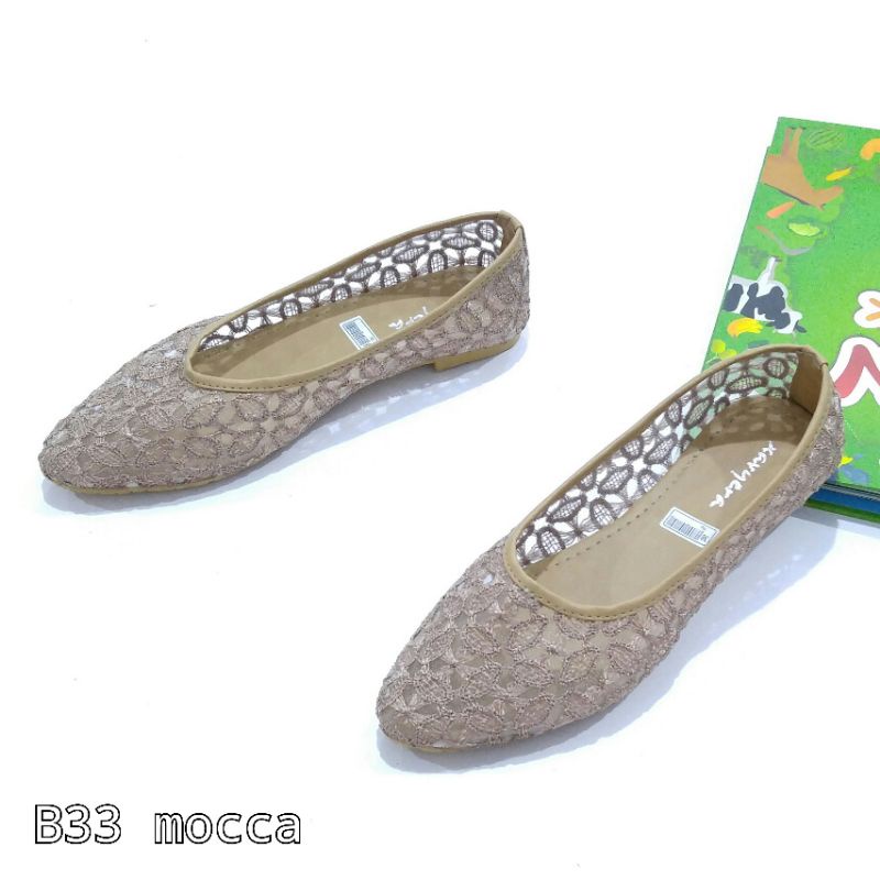 Borneo  Sepatu Wanita Flat Flats Flatshoes brukat  B33 dan B43 B85