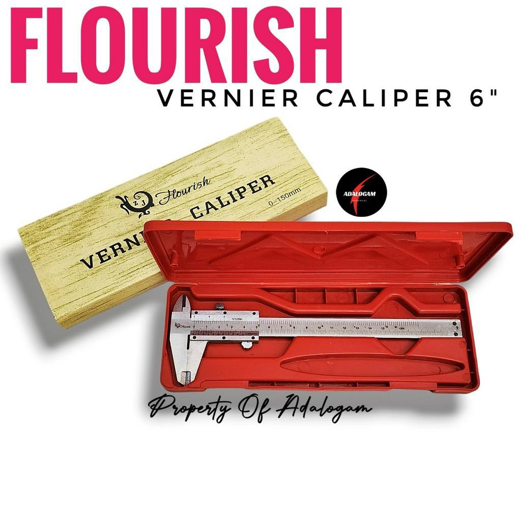 FLOURISH Sigmat Sikmat 6 Inch 15 Cm - Jangka Sorong Box PVC Merah