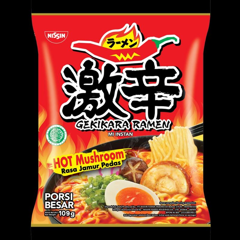 

Mie Nissin Gekikara Ramen Hot Mushroom