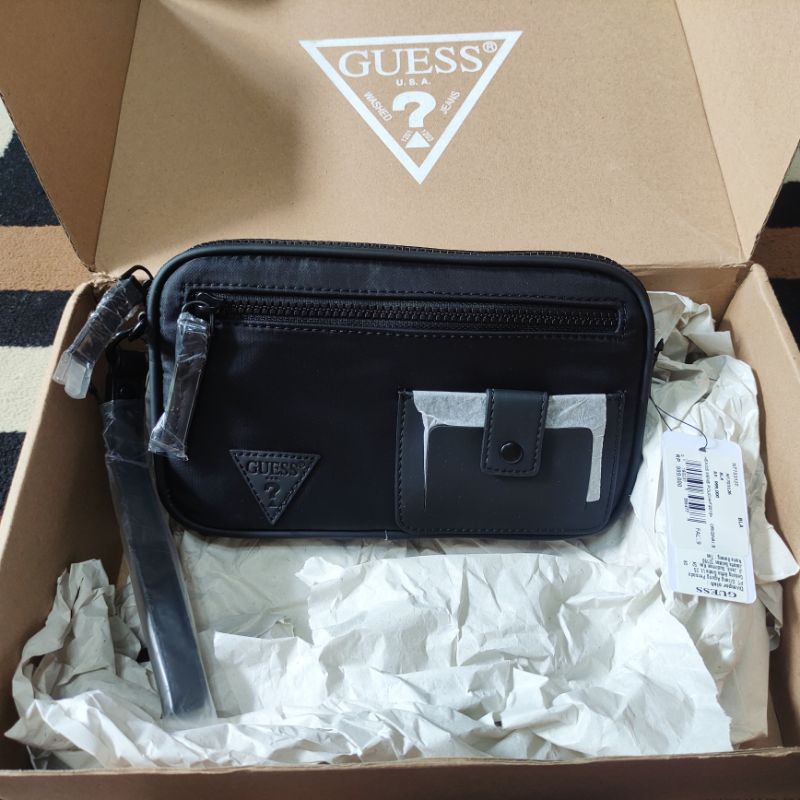 Tas Pouch Clutch Pria Guess Original Resmi