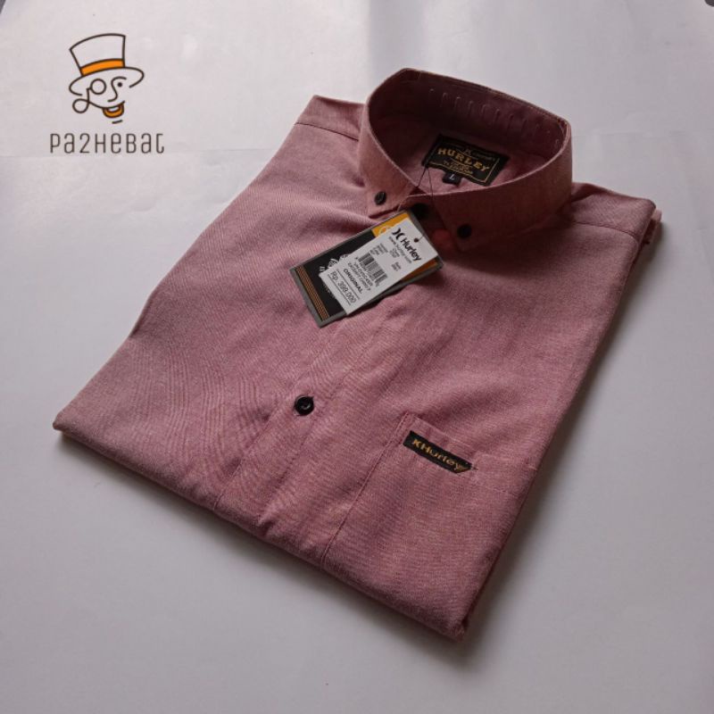 Kemeja pria lengan pendek/ kemeja dusty ungu purple