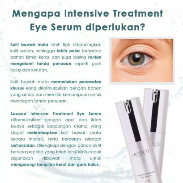 Lacoco Iitensive Treatment Eye Serum kolagen kulit mencerahkan kelopak mata Original NASA