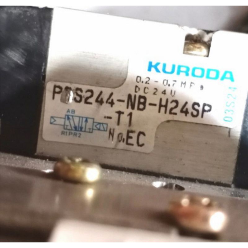 Selenoid Valve 6 Station 5-Port PCS244-NB-D24SP 24V Dc Tube 4Mm Kuroda