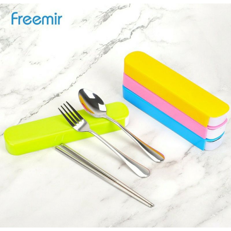SENDOK GARPU SUMPIT SET BAHAN STAINLESS TRAVELLERS MURAH