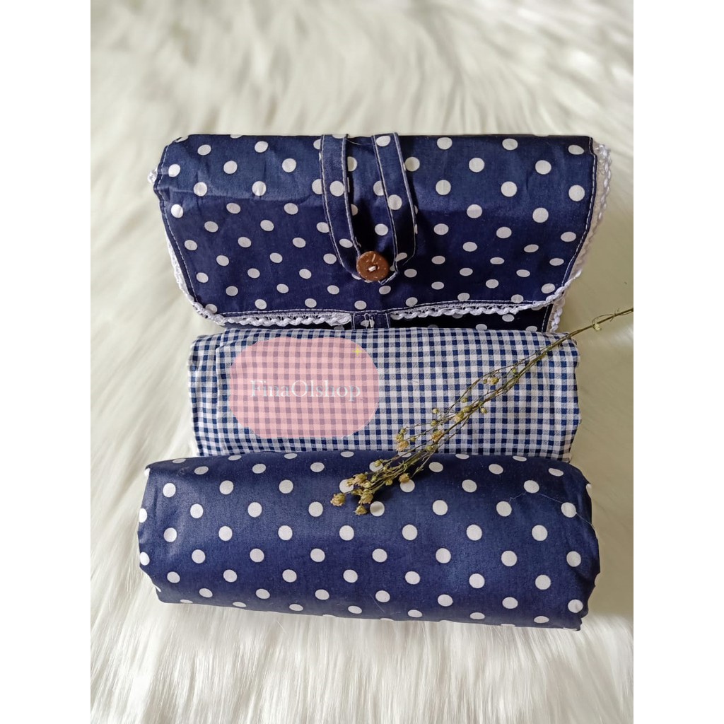 Mukena Katun Jepang Polkadot
