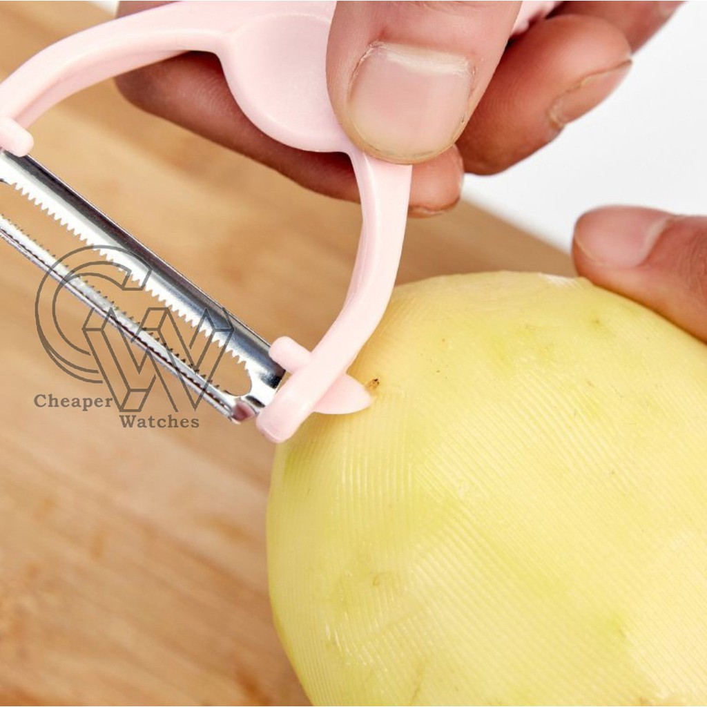 Cheaper-Alat Pengupas Parutan Buah Stainless Steel 2 in 1 Multifungsi Alat Kupas Kulit Buah Sayur Anti Karat