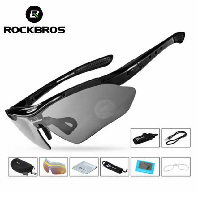 Kacamata Sepeda Polarized dengan 5 Lensa Myopia / Kacamata Sepeda Speda Spedah Sepedah Pria Wanita Dewasa Rockbros Rockbross Roadbike Mtb Gowes Gunung Photocromic Minus Sporty Hitam Original Terbaru / Kacamata Olahraga Sepeda Bersepeda Lari Pria Wanita