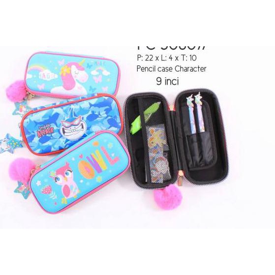 

Terbaru! PENCIL CASE KOTAK PENSIL KARAKTER MERMAID DINO SHARK UNICORN PC 9080 원