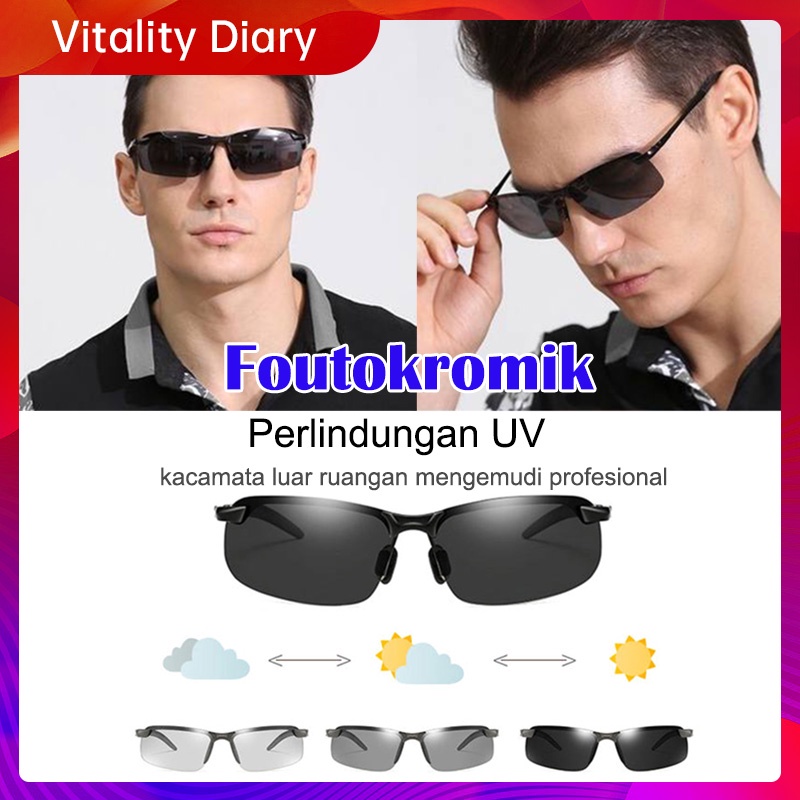 kacamata hitam berubah warna pria wanita kaca mata mengemudi terpolarisasi semua pertandingan perlindungan UV sunglasses berkuda VDY