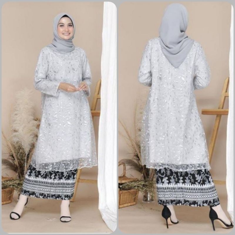 ATASAN KEBAYA MODERN TUNIK TULLE TULE TILE Ld120 jumbo KEBAYA LILAC WARDAH MINT WISUDA LAMARAN ROSGOLD ABU seragaman pager ayunda