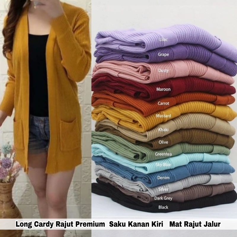 Cardigan Rajut Wanita Premium / Long Cardy Rajut Outer Jaket Knit