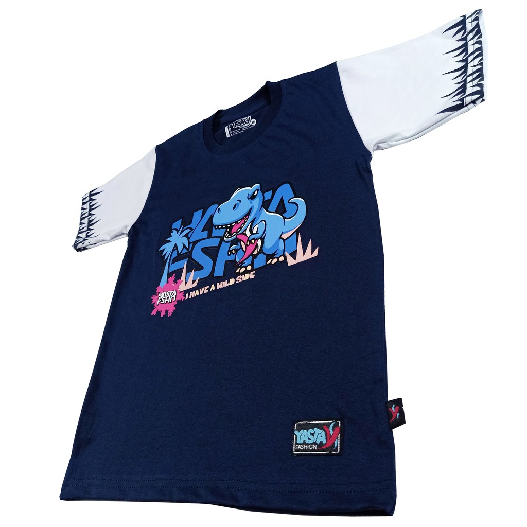 Yasta Fashion -Baju Anak T-shirt Dino Wild Side Kaos Anak 1-8 Tahun-2