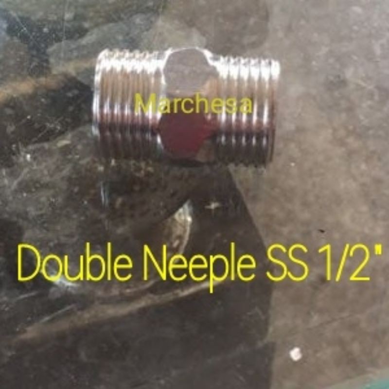 Double Nepel Stainless Steel Drat 1/2 inchi