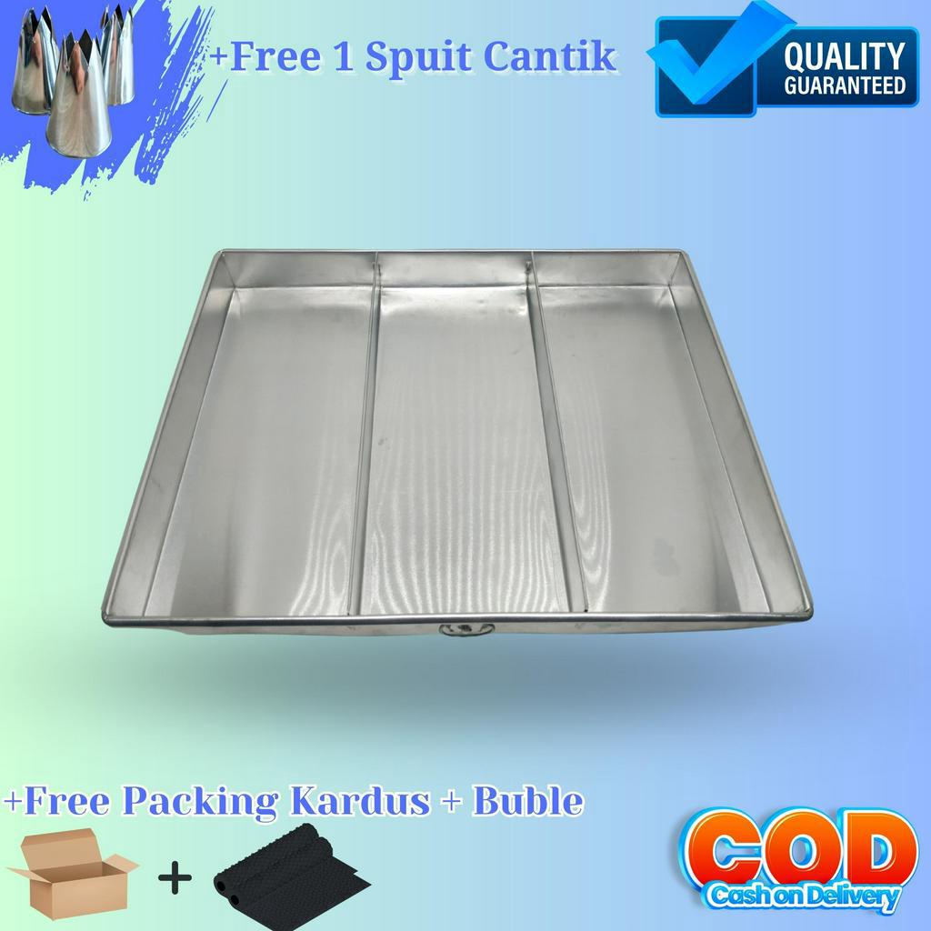 Loyang Sepiku / Loyang Spiku Lapis Sekat 3 / Cetakan Kue Brownies Sekat 3 / Loyang Lapis Kukus Surab