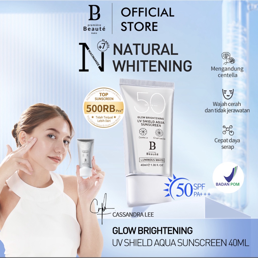 Premiere Beaute Luminous White Series - Serum Essence Toner Facial Wash Night Cream Sunblock BPOM