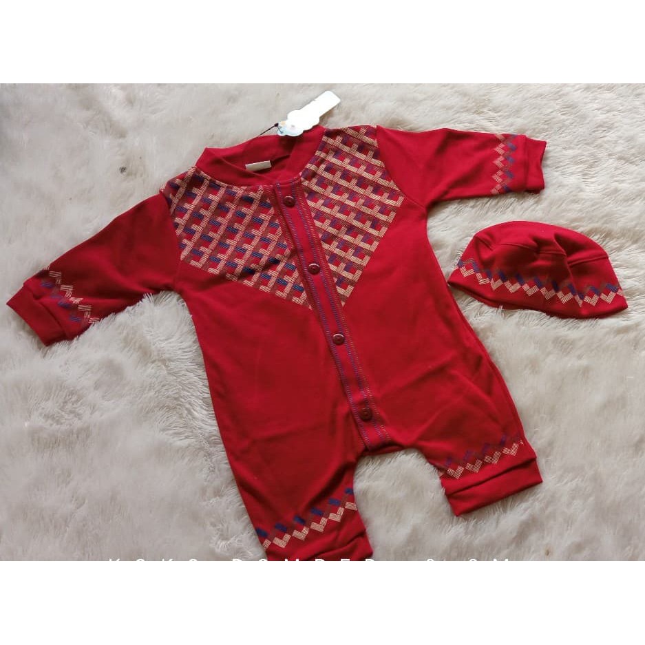 Baju koko anak bayi umur 0 sampai 6 bulan jumper-marun