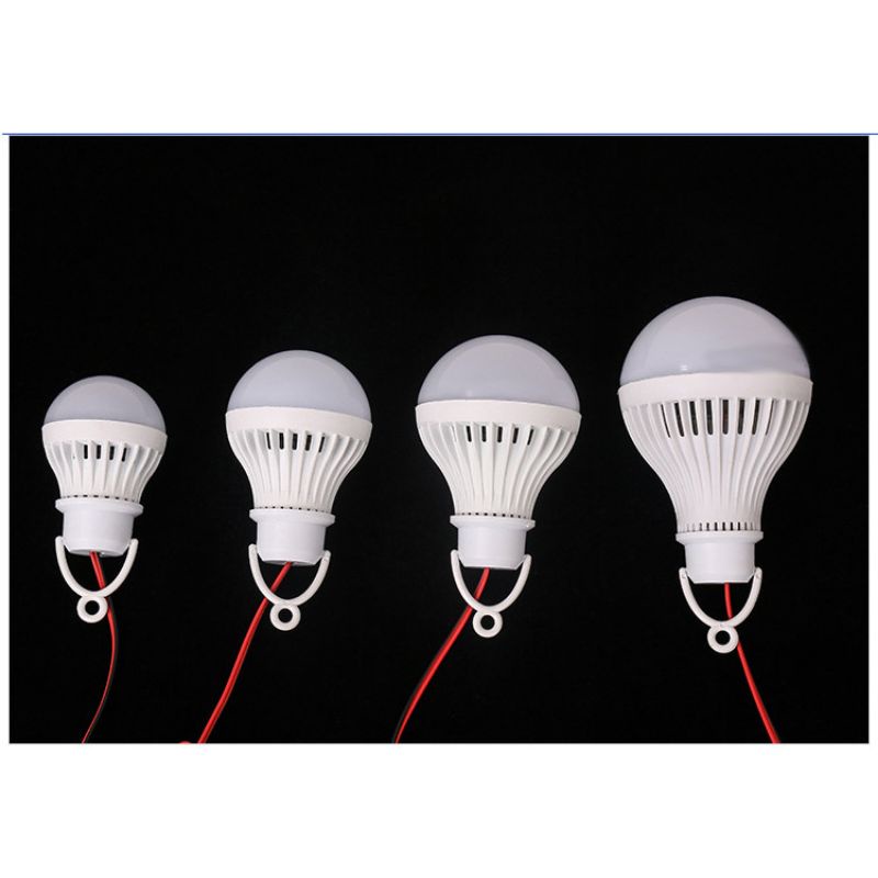 Lampu Bohlam LED DC 12v 5watt 10watt 15watt 20watt Colok Aki / Solar Panel