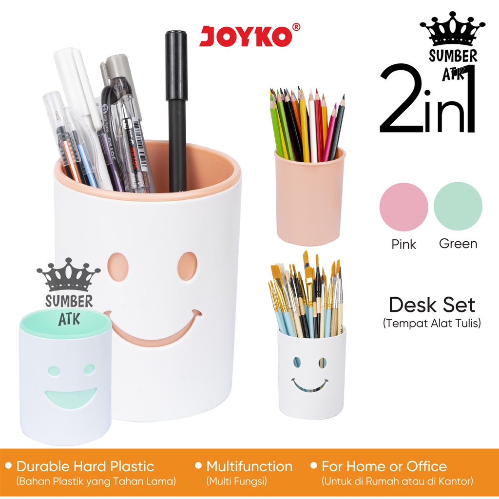 

Tempat Alat Tulis Desk Set Pen Holder DS-56 2 In 1