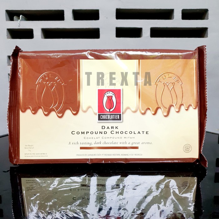 

DARK CHOCOLATE COMPOUND / COKLAT TULIP - 1 KG [BAKING PRODUCT]