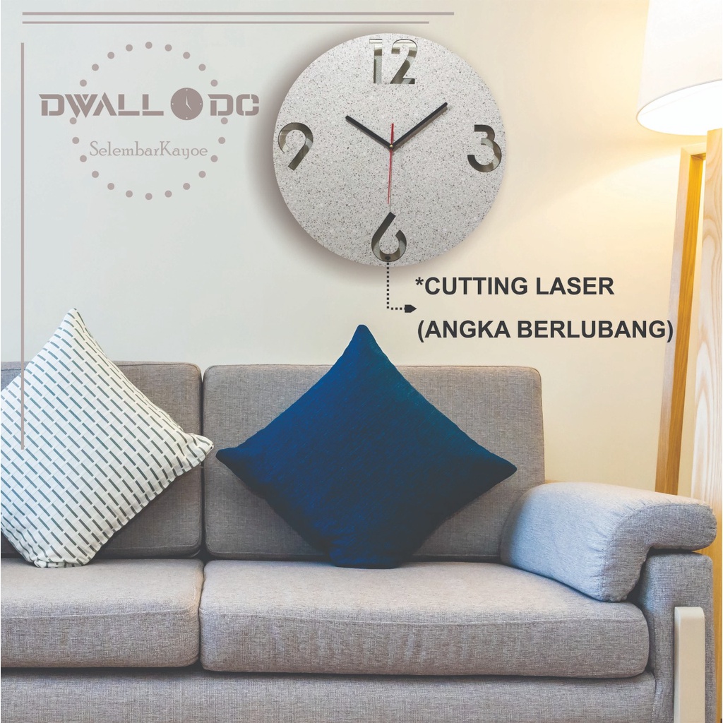 JAM DINDING KAYU BESAR 40 cm GARANSI 1 THN. [SWEEP MOVEMENT SERIES] - Jam Dinding Minimalis - Pvc Interior - Jam Dinding Middle Cutting Laser | AESTHETIC ART MINIMALIS | HIASAN DEKORASI | - by Selembarkayoe